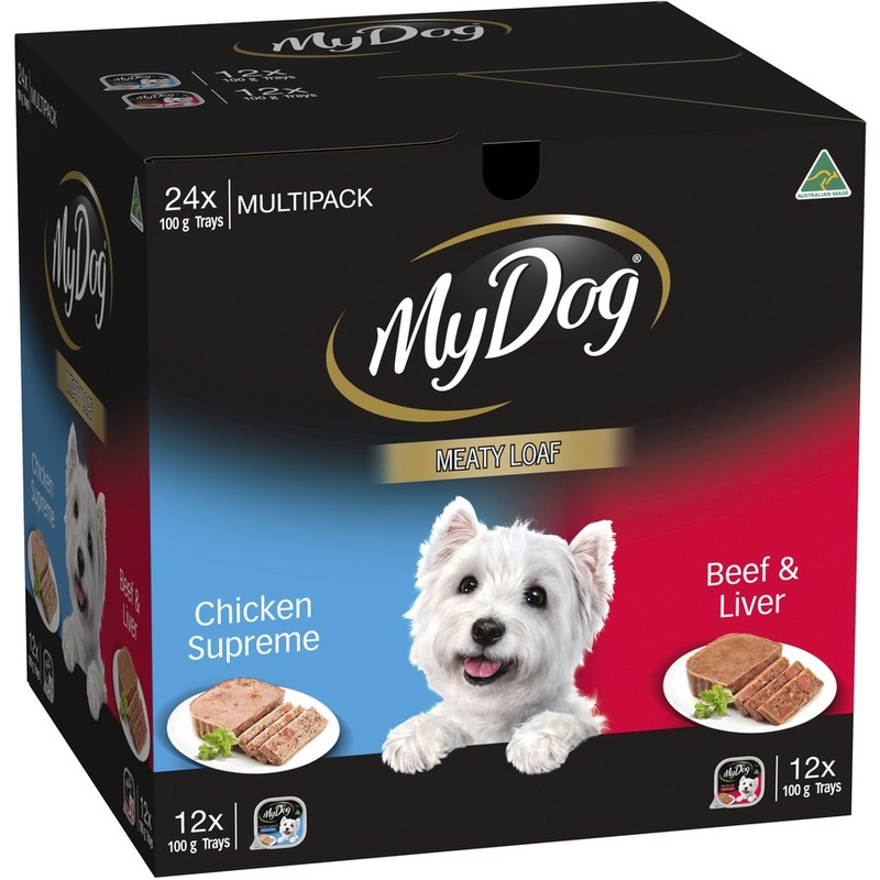 Buy My Dog Meaty Loaf Chicken & Beef Wet Dog Food 24 x 100g MyDeal