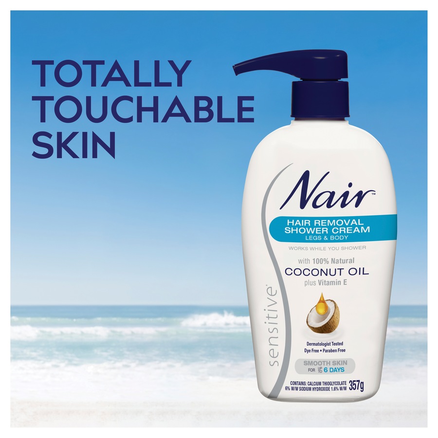 Nair Sensitive Hair Removal Shower Cream with Coconut Oil 357g