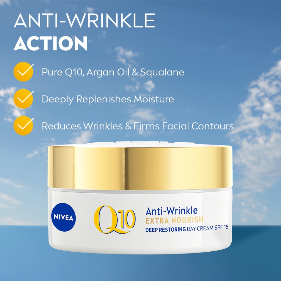 NIVEA Q10 Anti-Wrinkle + Replenishing Mature Day Cream SPF15