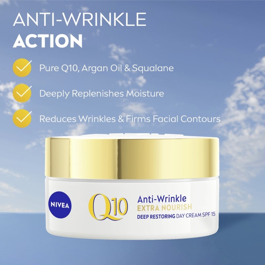 NIVEA Q10 Anti-Wrinkle + Replenishing Mature Day Cream SPF15
