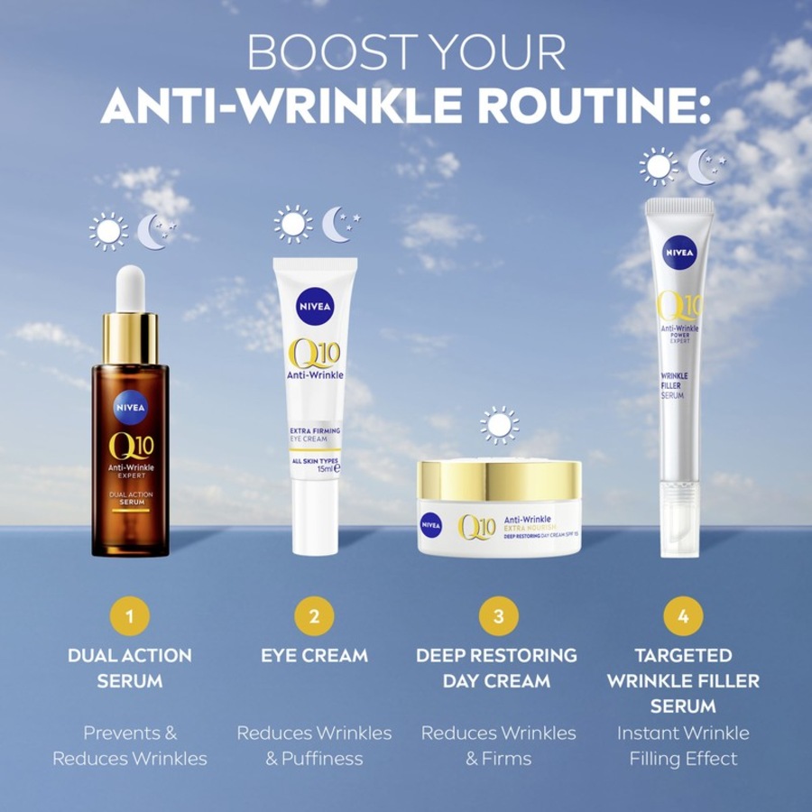 NIVEA Q10 Anti-Wrinkle + Replenishing Mature Day Cream SPF15