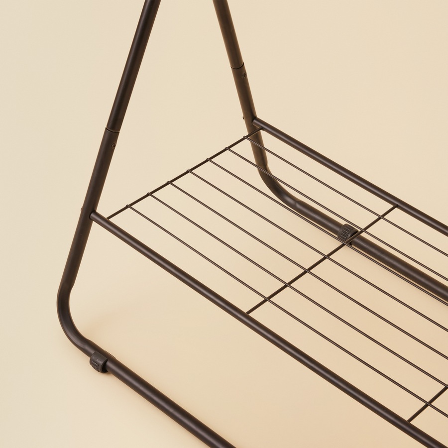 Openook Metal Garment Rack with Shelf - Black