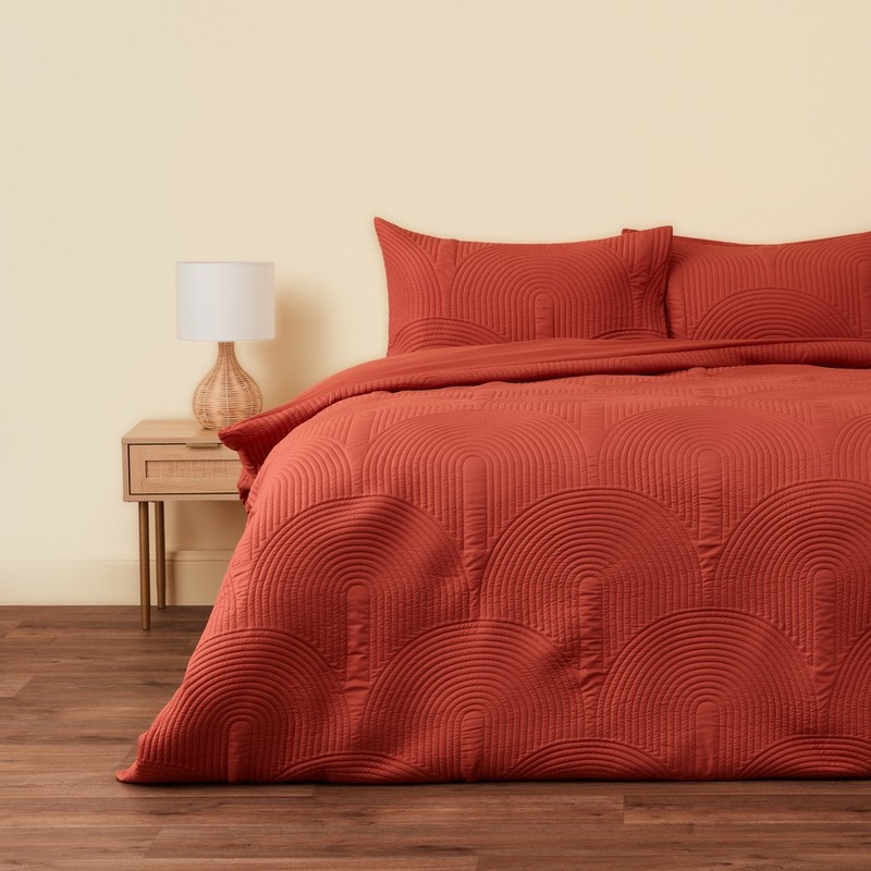 Buy Openook Pinsonic Quilt Cover Set Rolling Valley Rust MyDeal