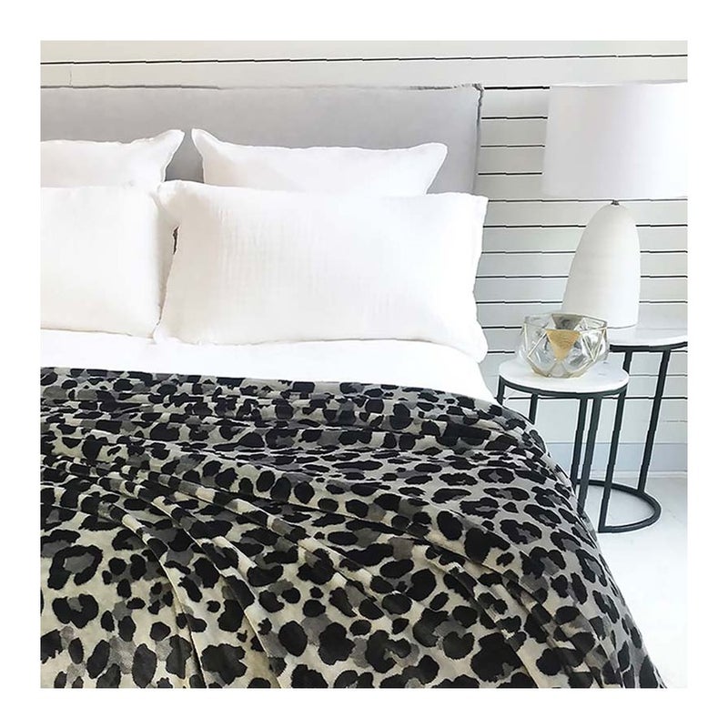 Buy Openook Plush Printed Queen Blanket - Leopard - MyDeal