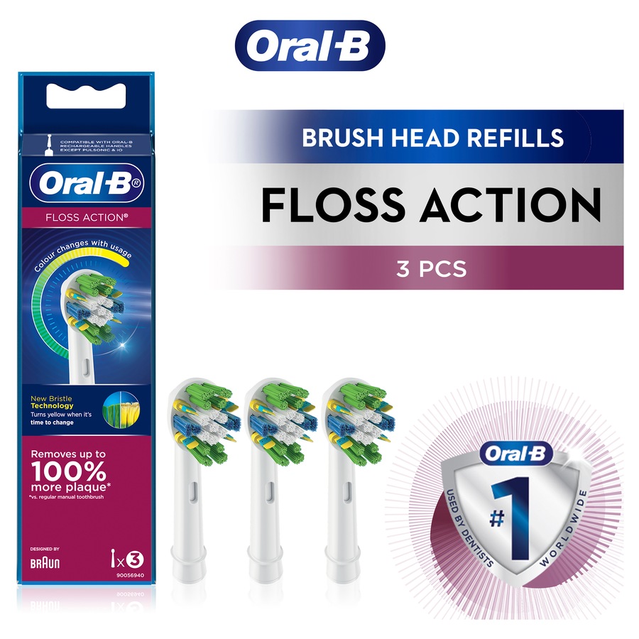 Oral-B Floss Action Replacement Brush Heads 3 Count