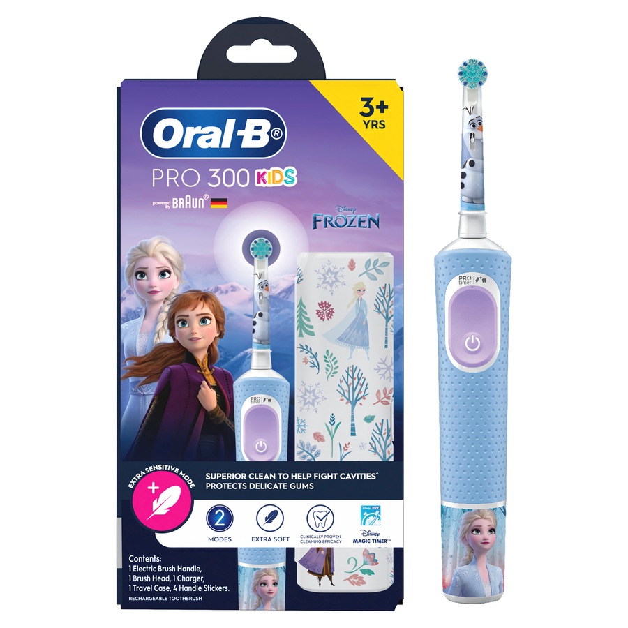 Oral-B PRO 300 KIDS Electric Toothbrush Frozen/Spiderman 3+ Years with Travel Case and Charger - Assorted*