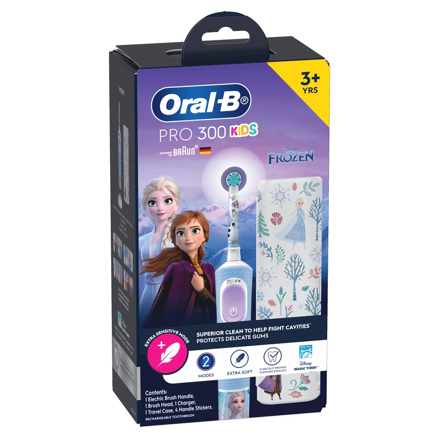 Oral-B PRO 300 KIDS Electric Toothbrush Frozen/Spiderman 3+ Years with Travel Case and Charger - Assorted*