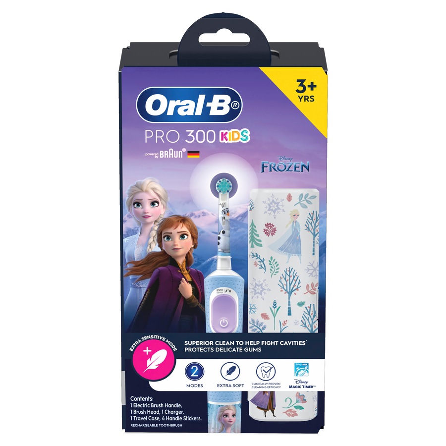 Oral-B PRO 300 KIDS Electric Toothbrush Frozen/Spiderman 3+ Years with Travel Case and Charger - Assorted*
