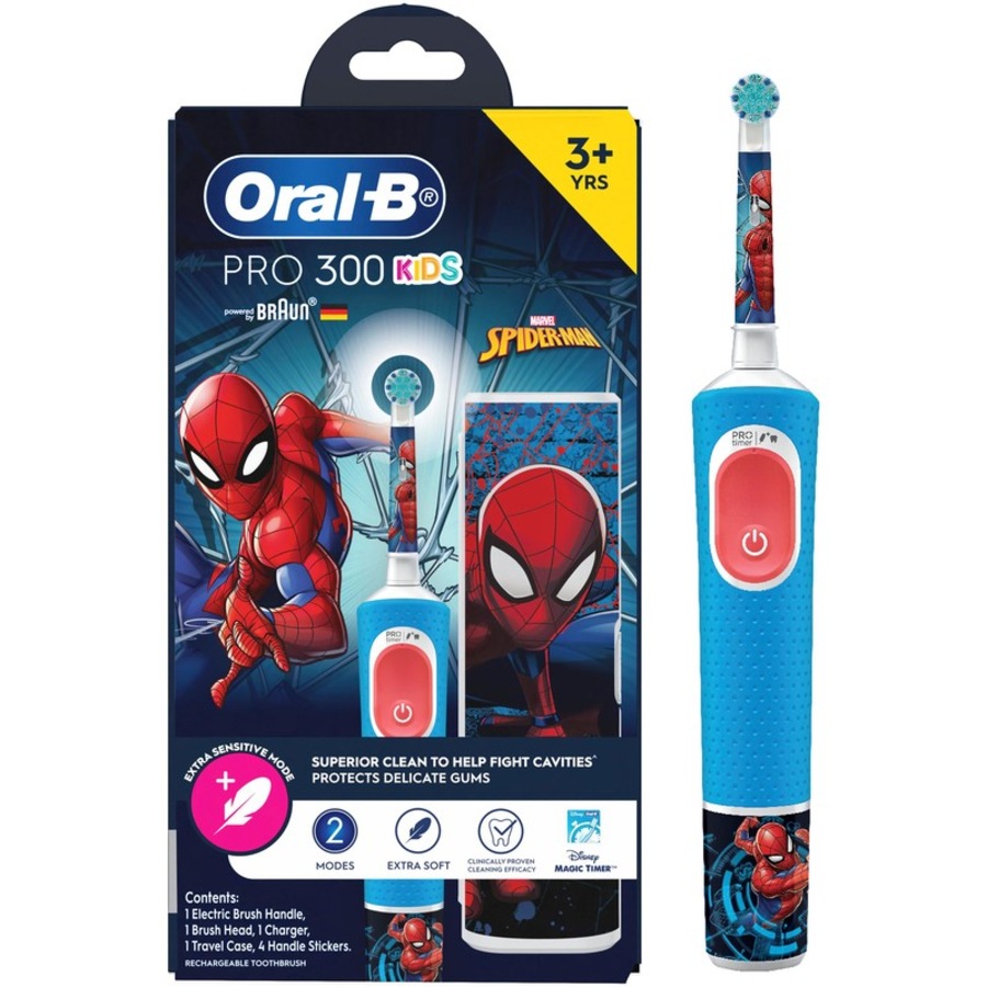 Oral-B PRO 300 KIDS Electric Toothbrush Frozen/Spiderman 3+ Years with Travel Case and Charger - Assorted*
