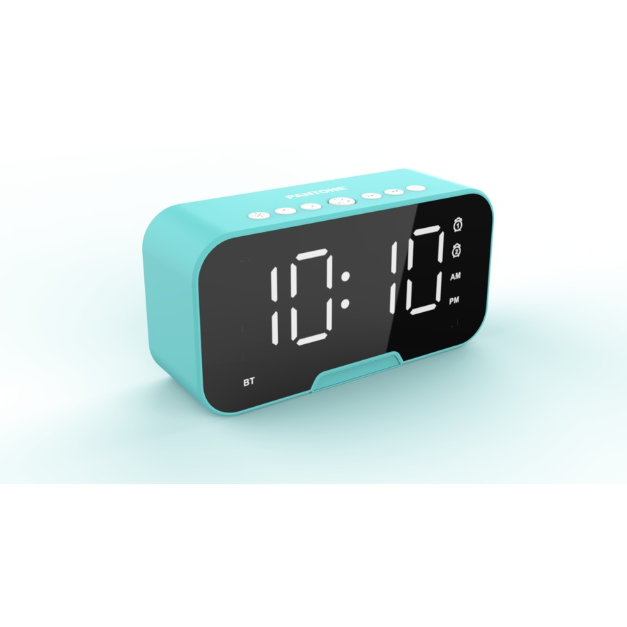 Buy Pantone Digital Clock with Bluetooth Speaker - Teal - MyDeal Australia