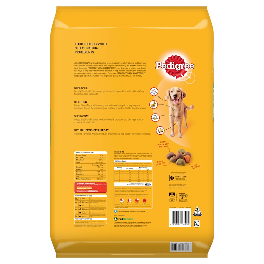 Pedigree Vital Protection Beef & Vegetables Dry Dog Food 15kg