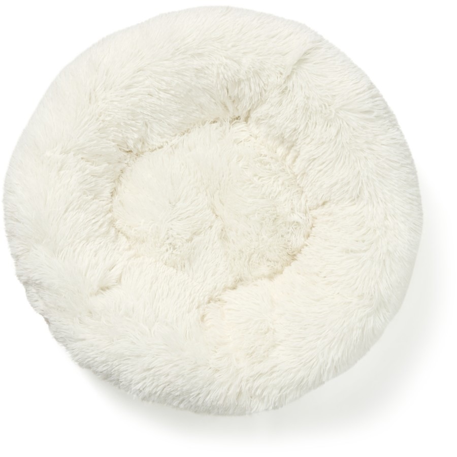 Perfect Pet Round Fluffy Bed Medium - White