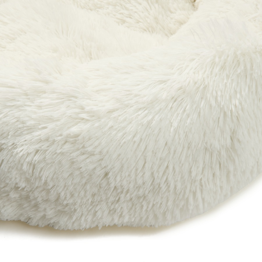 Perfect Pet Round Fluffy Bed Medium - White
