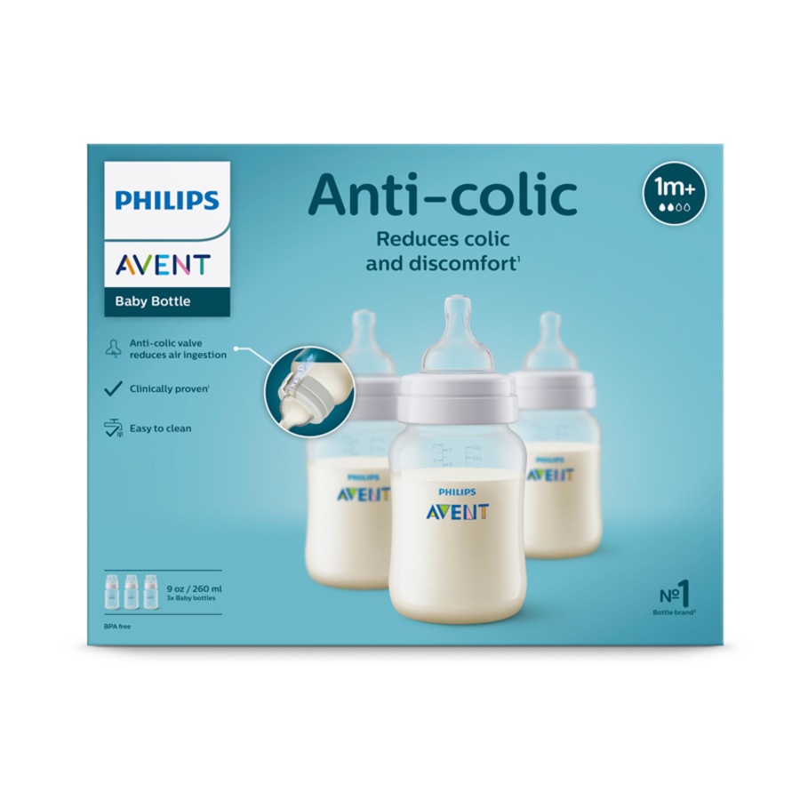 Philips Avent Anti-Colic Baby Bottles 260ml 3 Pack