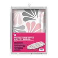 Pink Ribbon Cotton Ironing Board Cover With Felt Backing