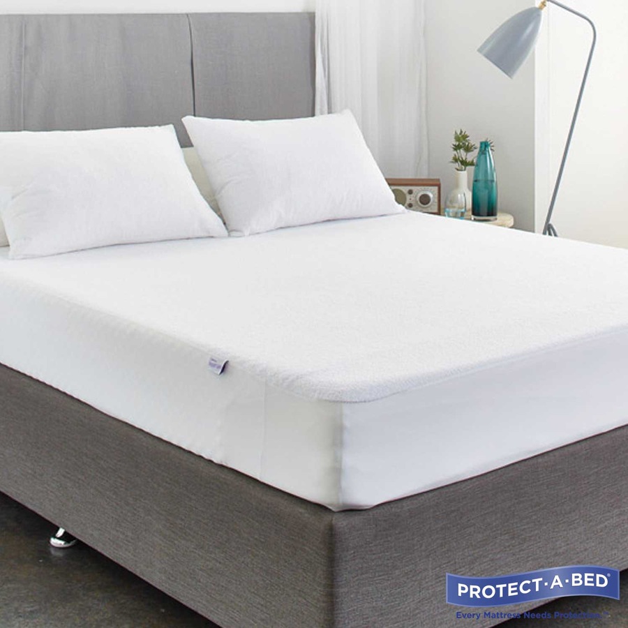 Protect-A-Bed Waterproof Cotton Terry Fitted Mattress Protector - Double