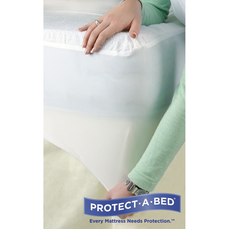 Protect-A-Bed Waterproof Cotton Terry Fitted Mattress Protector - Double