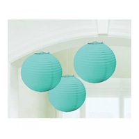 Round Paper Lanterns - Robins Egg Blue