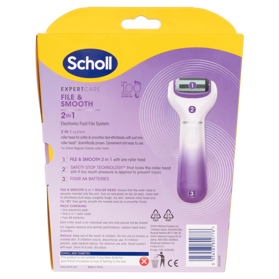 Scholl Expert Care File and Smooth 2 in 1 Electronic Foot File System