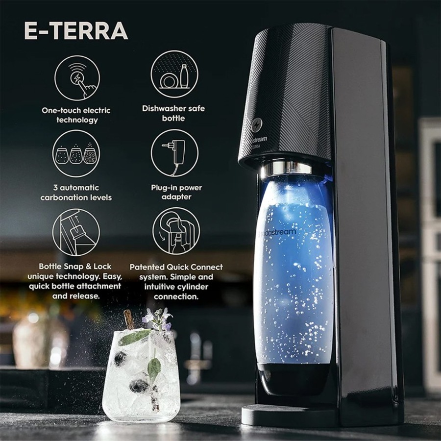 SodaStream E-Terra Sparkling Water Maker, Black - 1012911611