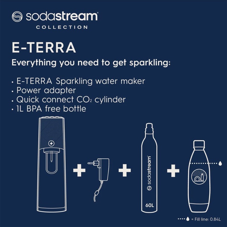 SodaStream E-Terra Sparkling Water Maker, Black - 1012911611