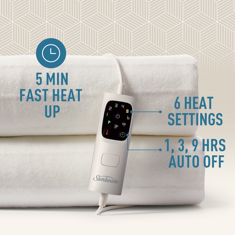 Buy Sunbeam Sleep Perfect Antibacterial Electric Blanket King Single