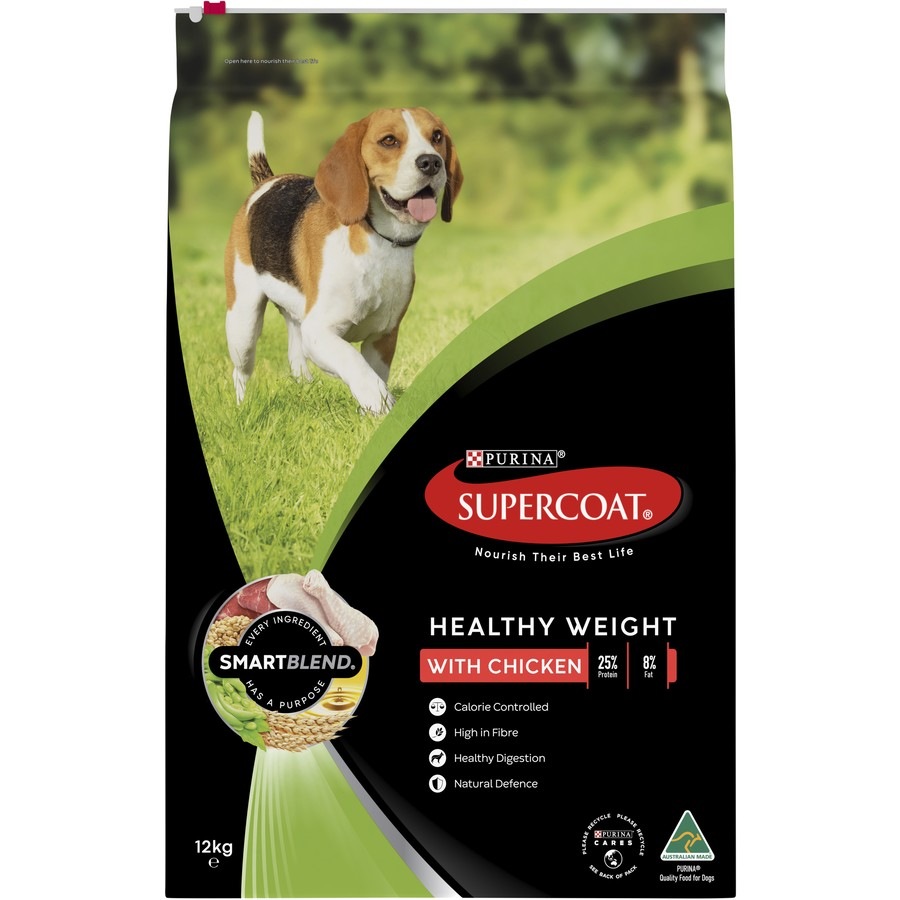 Supercoat Smartblend Adult Healthy Weight Dog Food With Chicken 12kg