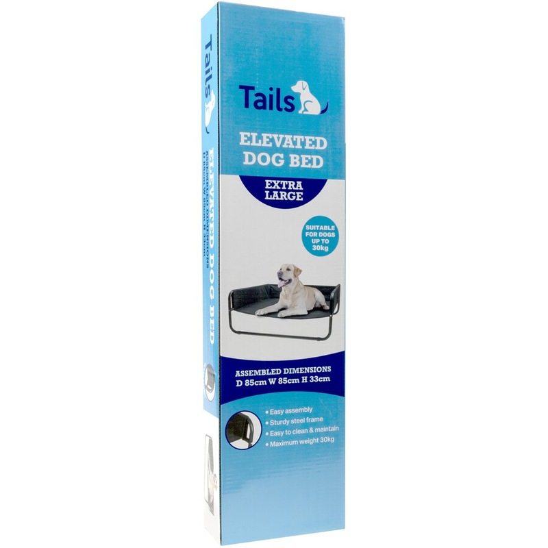 Buy Tails Elevated Pet Bed Black Extra Large MyDeal