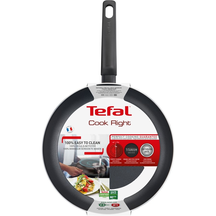 Tefal Cook Right Black Frypan 24cm
