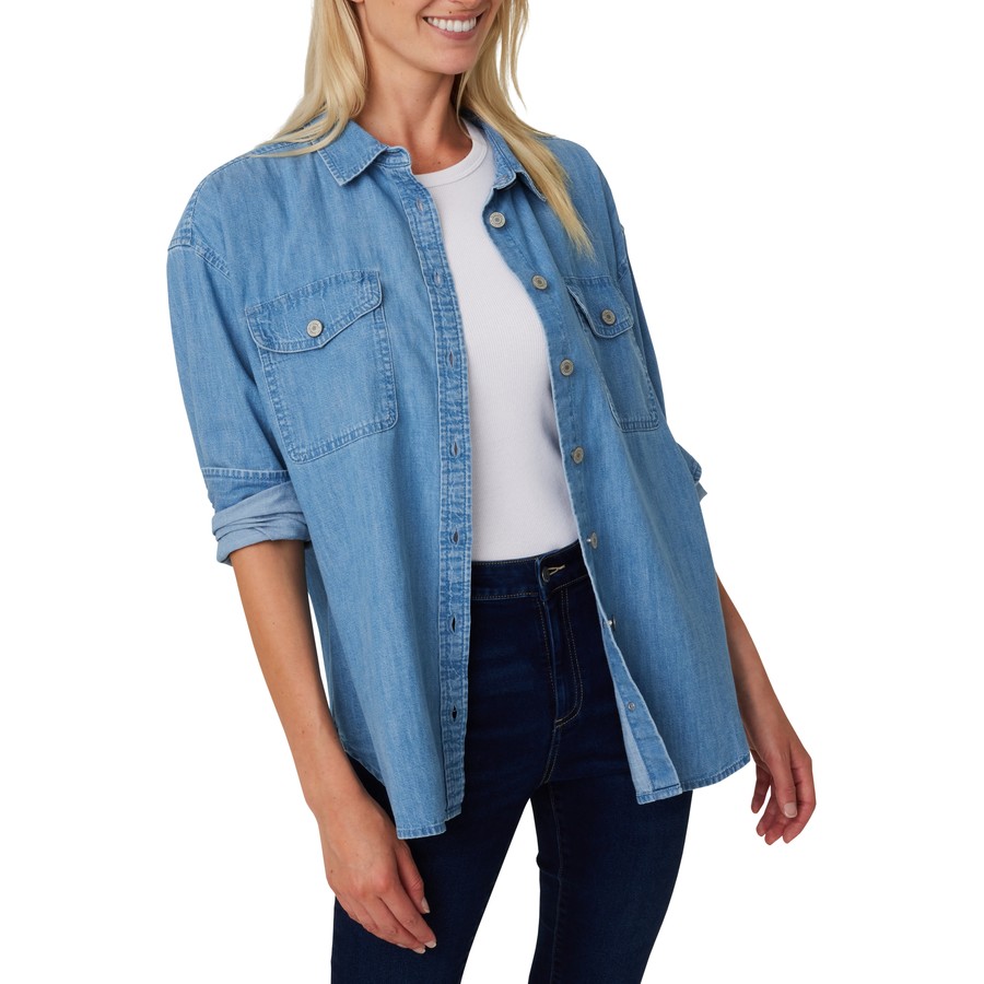 Buy The 1964 Denim Company Women's Oversized Denim Shirt Off White — free download