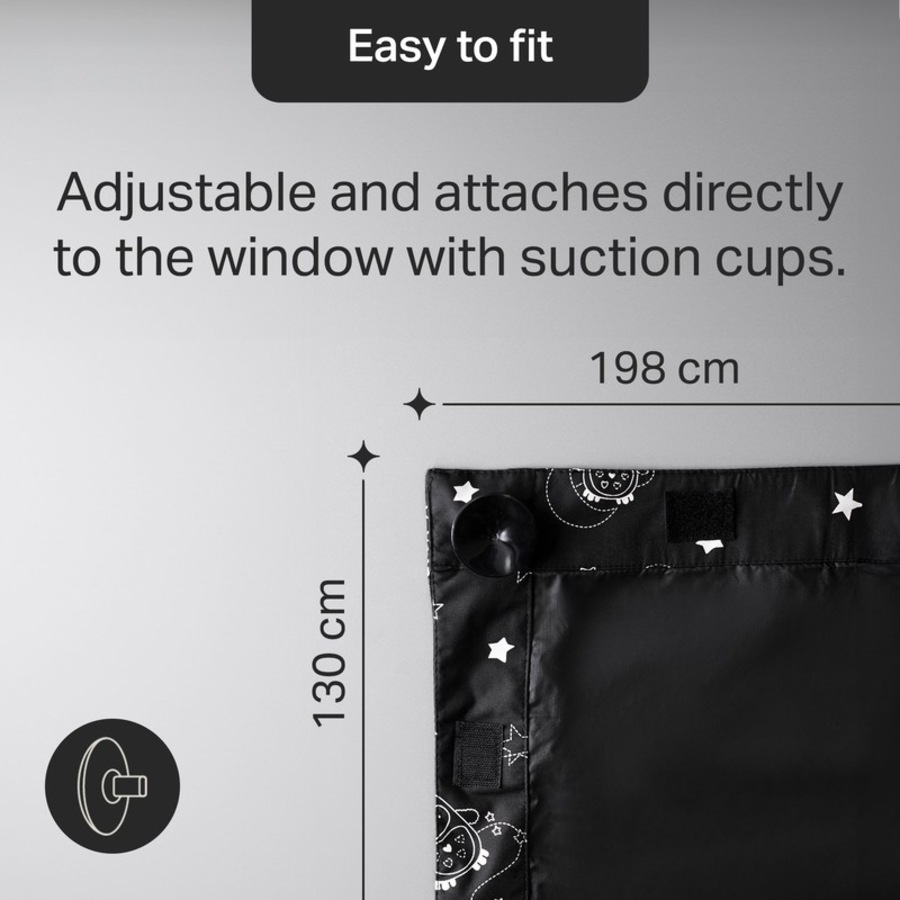 Tommee Tippee Sleeptight Portable Blackout Blind with Suction Cups, Adjustable and Lightweight 130cm x 198cm