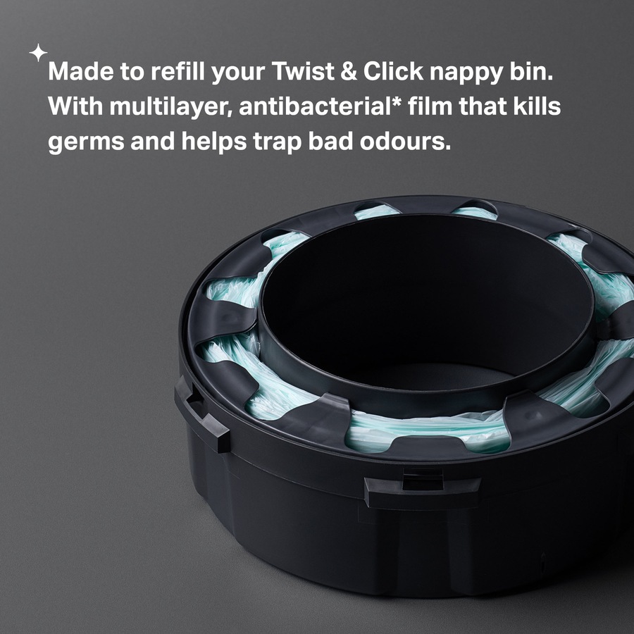 Tommee Tippee Twist & Click Nappy Bin Refill Cassettes 6 Pack