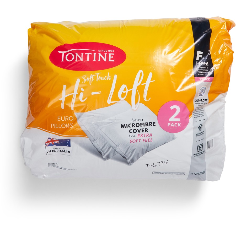 Buy Tontine High Loft European Pillow 2 Pack MyDeal