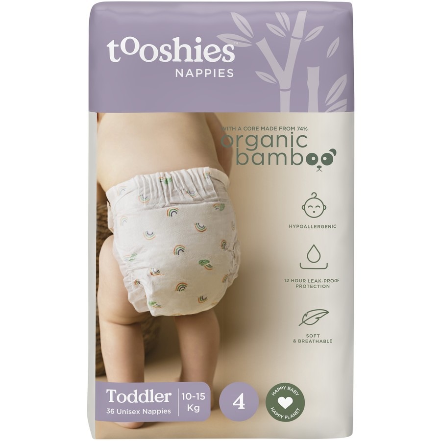 Tooshies ECO Nappies Size 4 Toddler 36 Pack