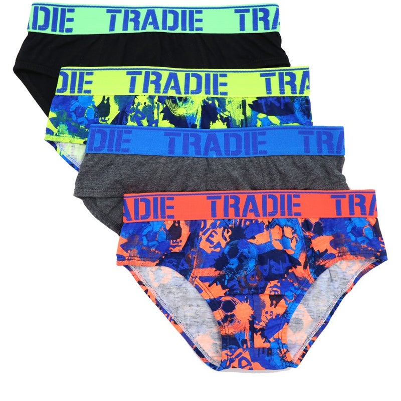 Buy Tradie Boys Briefs 4 Pack - Multi - MyDeal