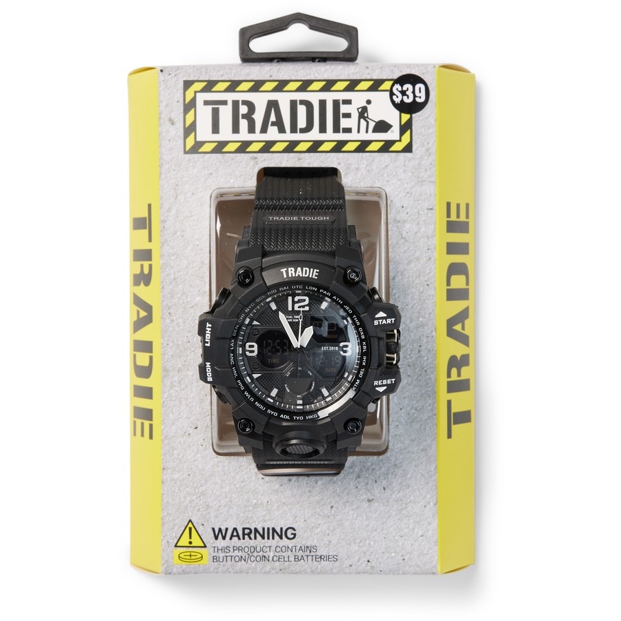 Tradie Men's Analogue Digital Watch - Black