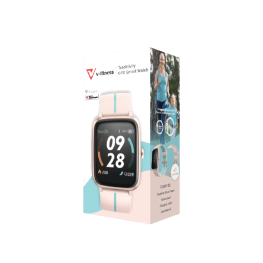 V-Fitness Trackitivity GPS Smart Watch - Pink
