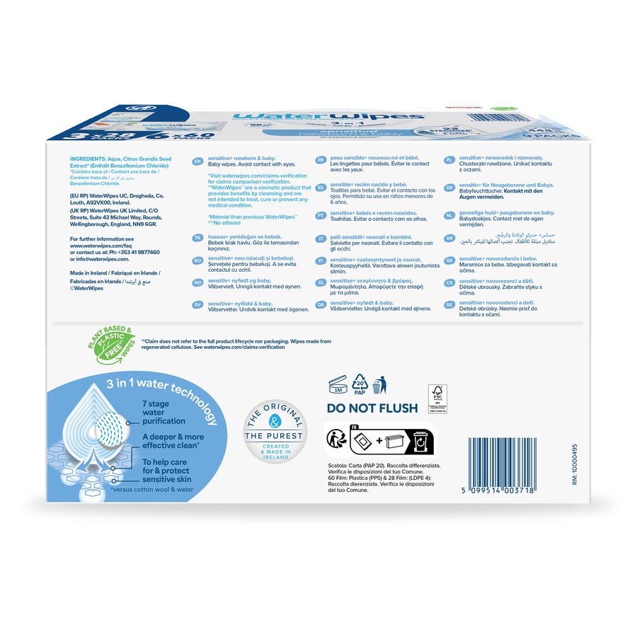 WaterWipes Baby & Newborn Sensitive Wipes Mixed Multipack 444 Pack