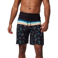 Wave Zone Men's Striped Performance Board Shorts - Black