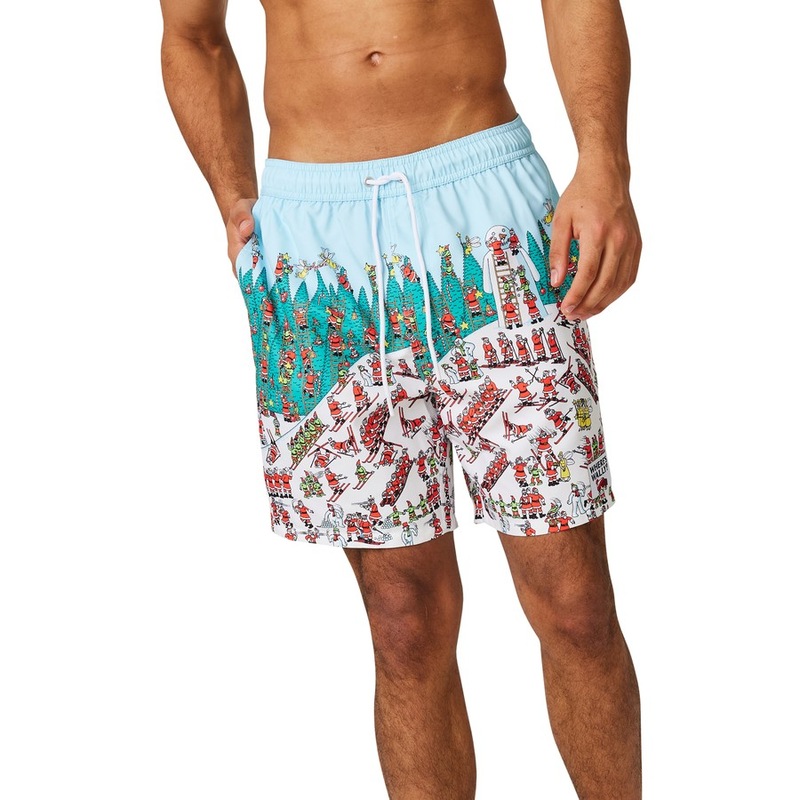 Buy Where's Wally Men's Christmas Board Shorts Multi MyDeal