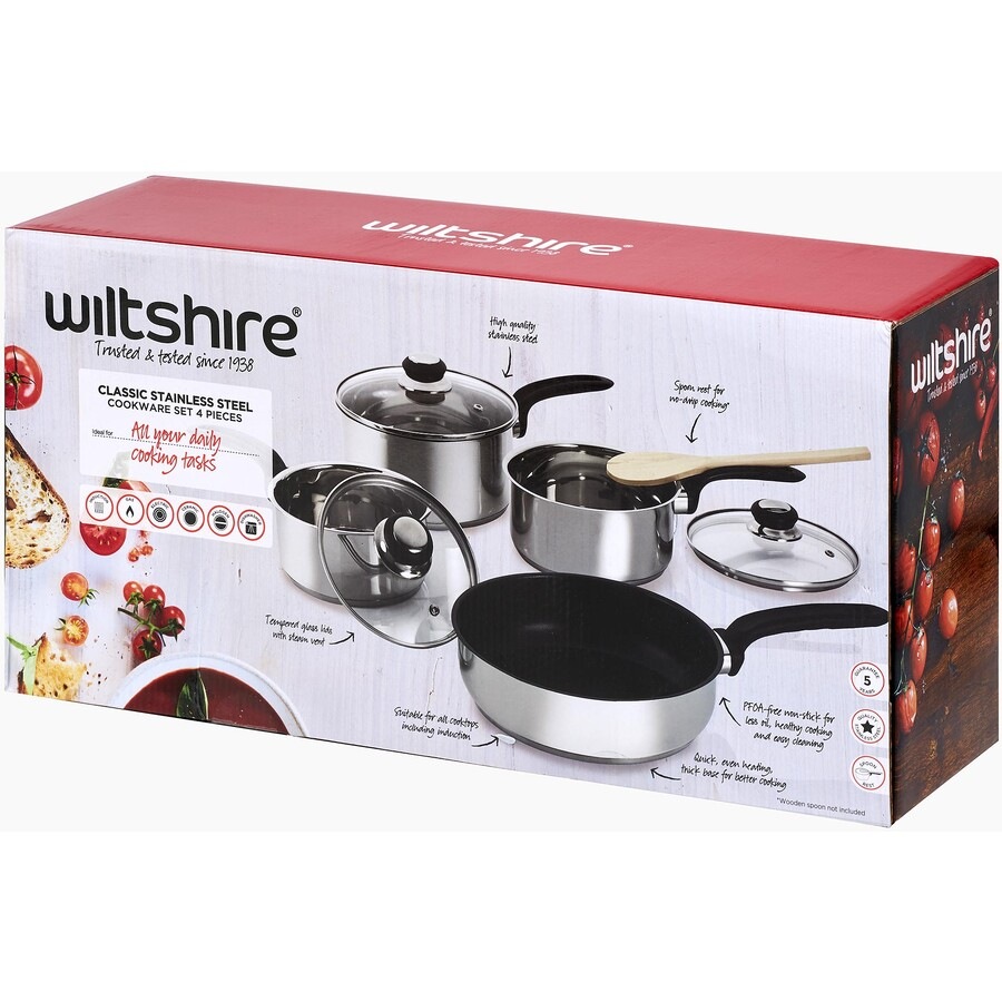 Wiltshire Classic Stainless Steel 4-Piece Cookware Set