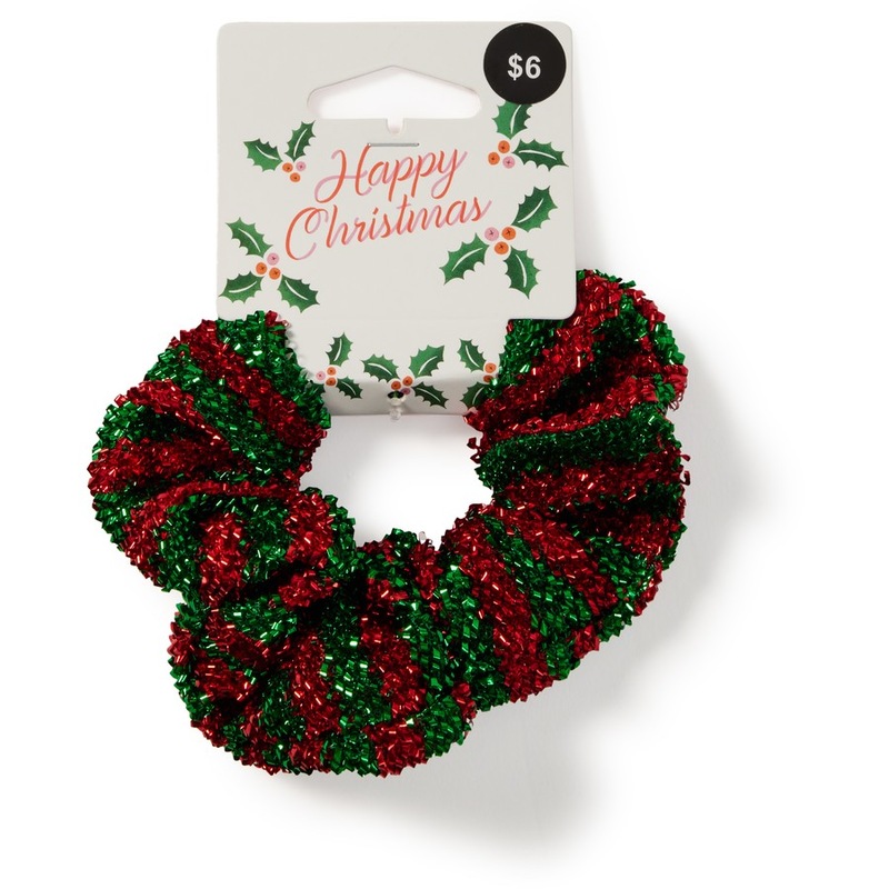 Buy Wishes Kids Christmas Tinsel Scrunchie Red & Green MyDeal