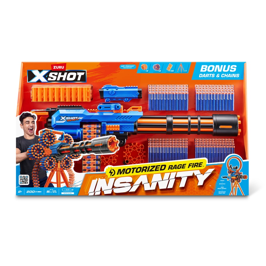 Buy XSHOT Insanity Motorised Rage Fire (200 Darts) by ZURU - Everyday ...