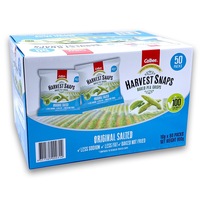 50 Pack x18g Calbee Harvest Snaps Original Salted Baked Pea Crisps NetWeigt 900g