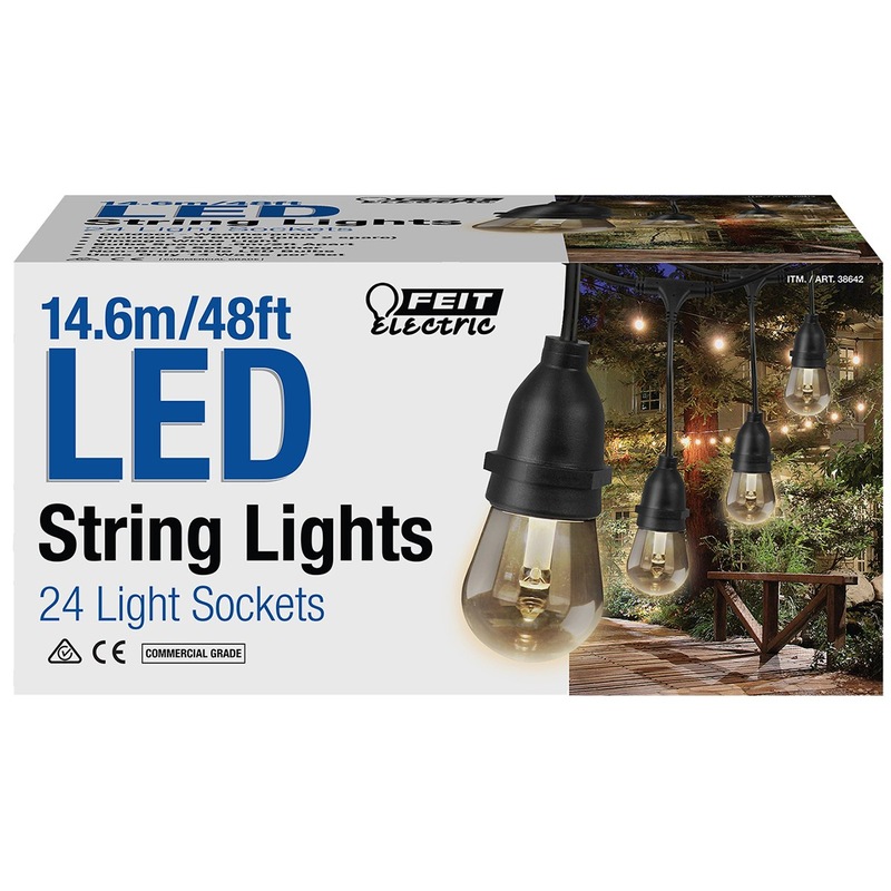 Buy Feit Electric Outdoor LED String Light Set 24 Light Sockets 14.6M/48ft MyDeal
