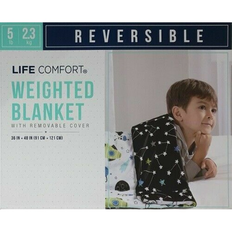 Buy Life Comfort Reversible Weighted Blanket With Removable Cover Stars