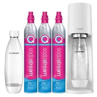 Sodastream Value Pack Sparkling Water Maker with 2 x 1L Bottles and 3 x CO2 Cylinders - White
