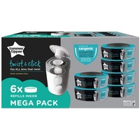 TOMMEE TIPPEE Twist and Click Nappy Disposal System Refill Cassettes (6 Pack)