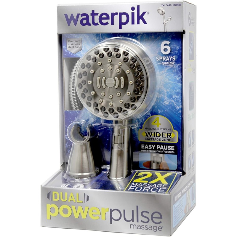 Buy Waterpik Dual Power Pulse Massage Shower Head (Chrome) 2 x Massage Force MyDeal