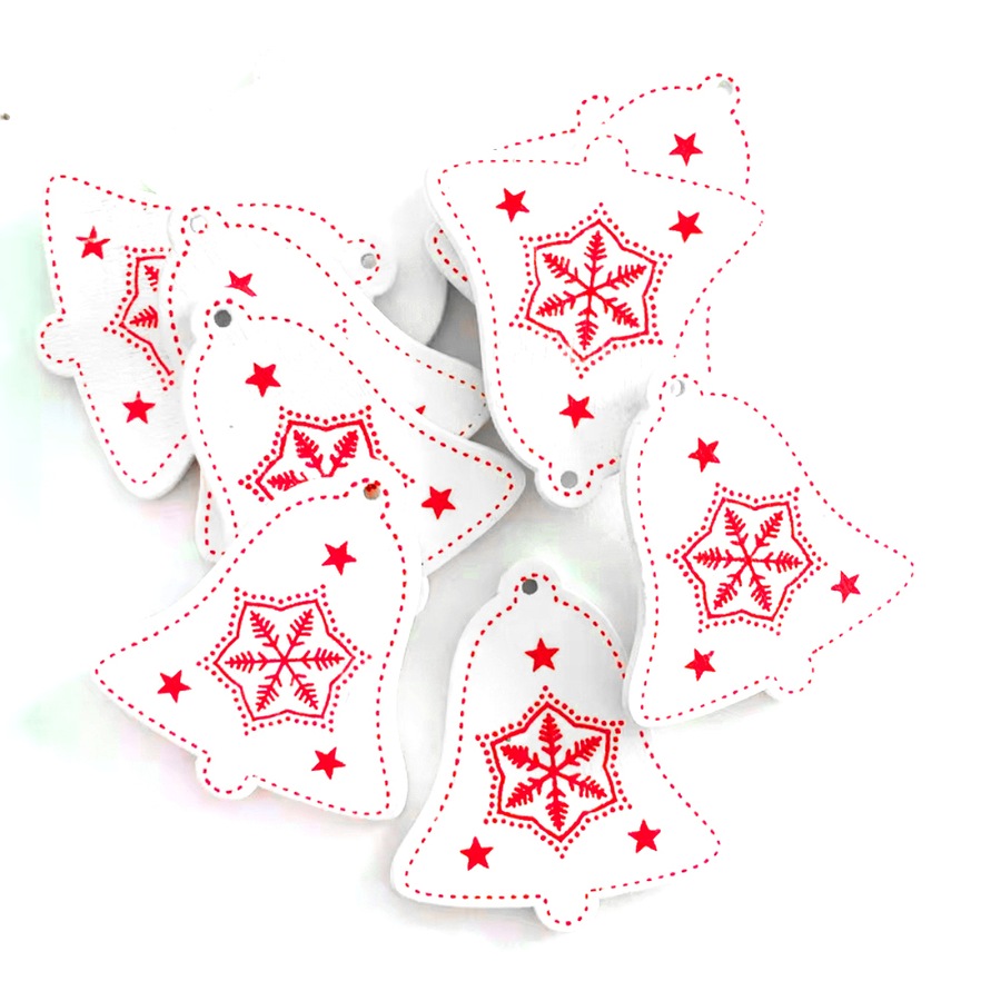 100pcs Wooden Christmas Tree Pandent Articles For Christmas Hanging Ornaments